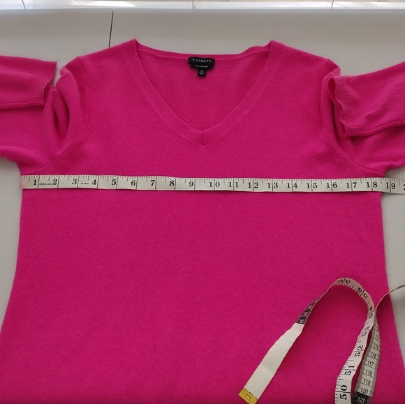 Talbots Pure Cashmere Pullover Long Sleeves V-Neck Sweater Size M - Picture 11 of 13